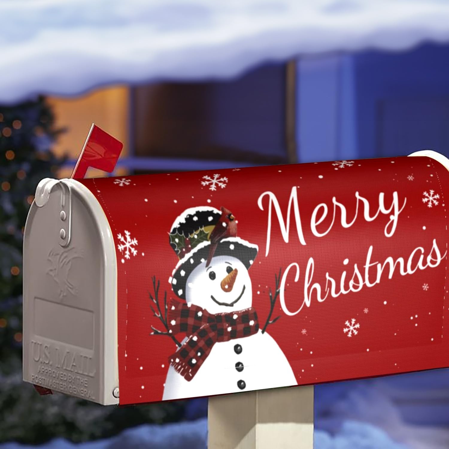 JYKCUL Winter Mailbox Covers Magnetic Standard Size 18 X 21 One Size, Red