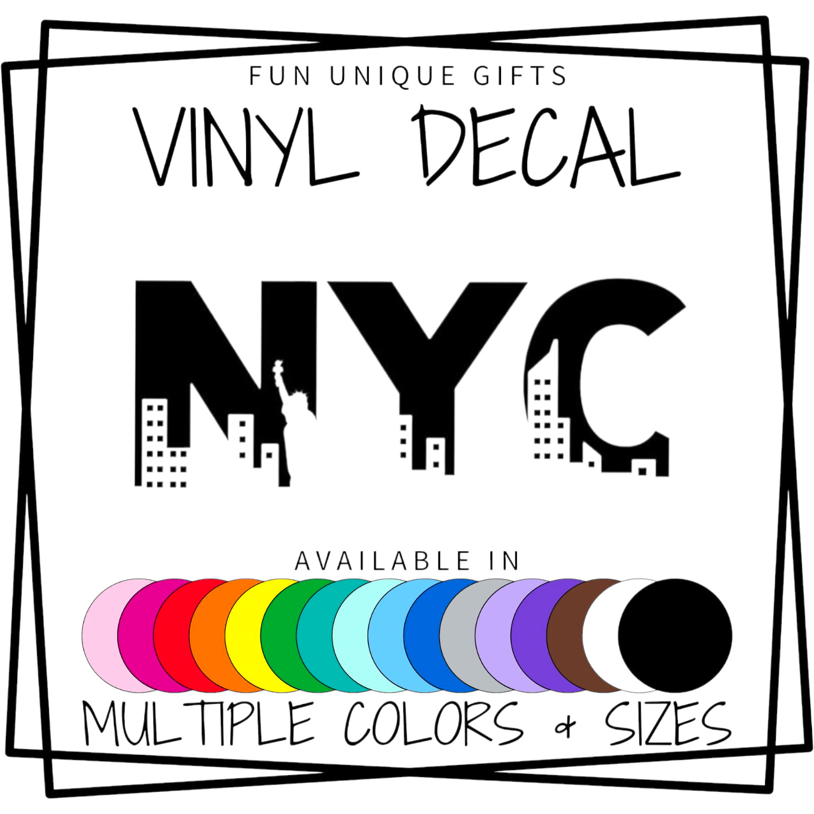 NYC New York City Vinyl Decal Sticker -Multiple Colors & Sizes- SHIPS FREE!