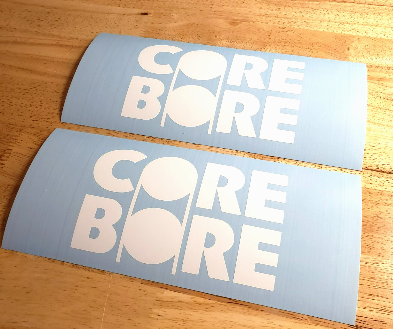 core bore Decals Stickers 5×3" Gloss white FAST USA Die cut
