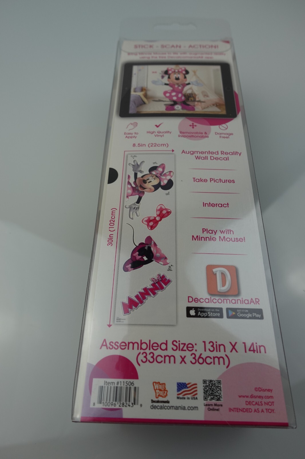 Disney Mickey Mouse and Minnie Mouse Wall Decal Decor Peel Stick Repositionable
