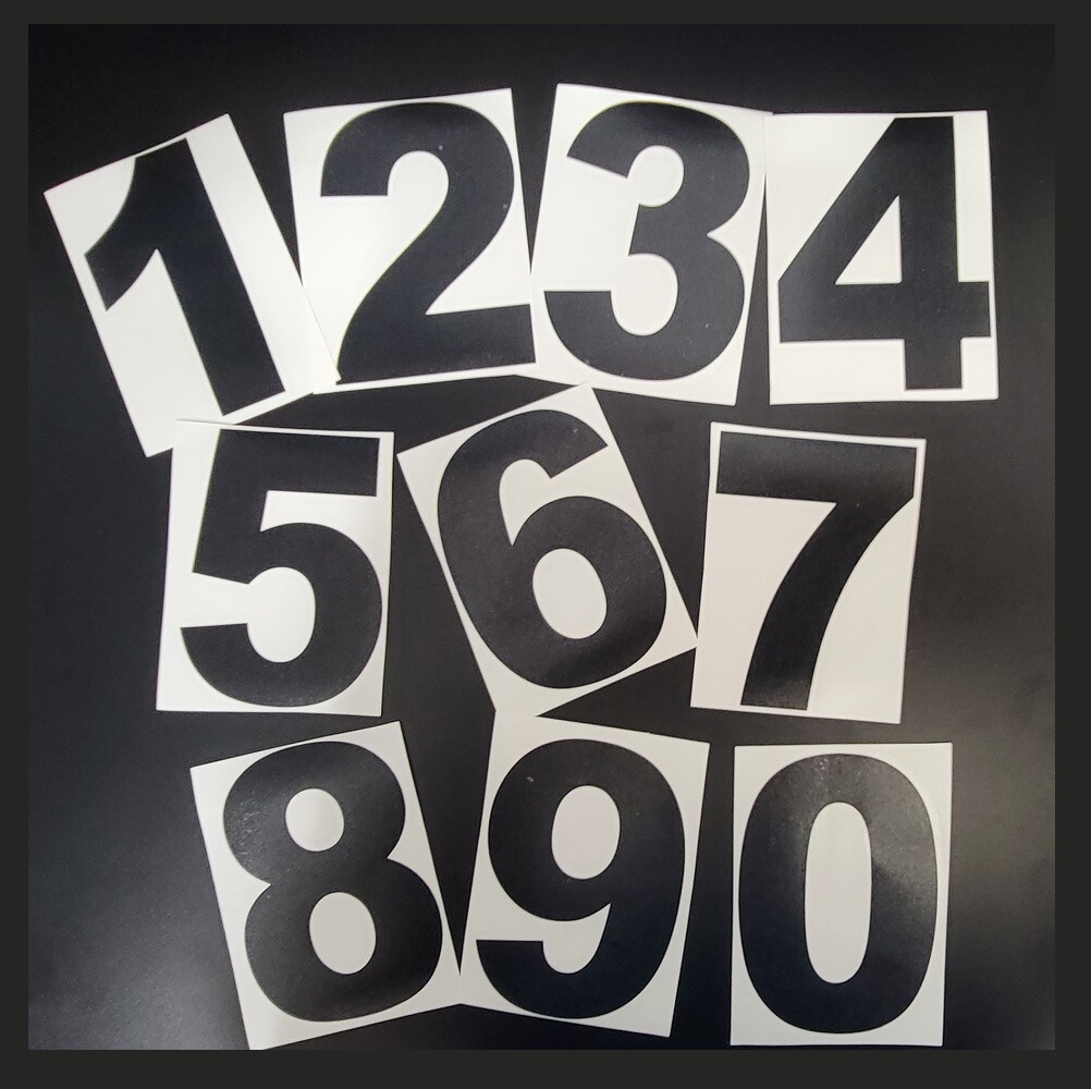 SINGLE 3" TO 6" SELF ADHESIVE VINYL MAILBOX NUMBERS, DOOR,LOCKERS ,CARS, BIKES
