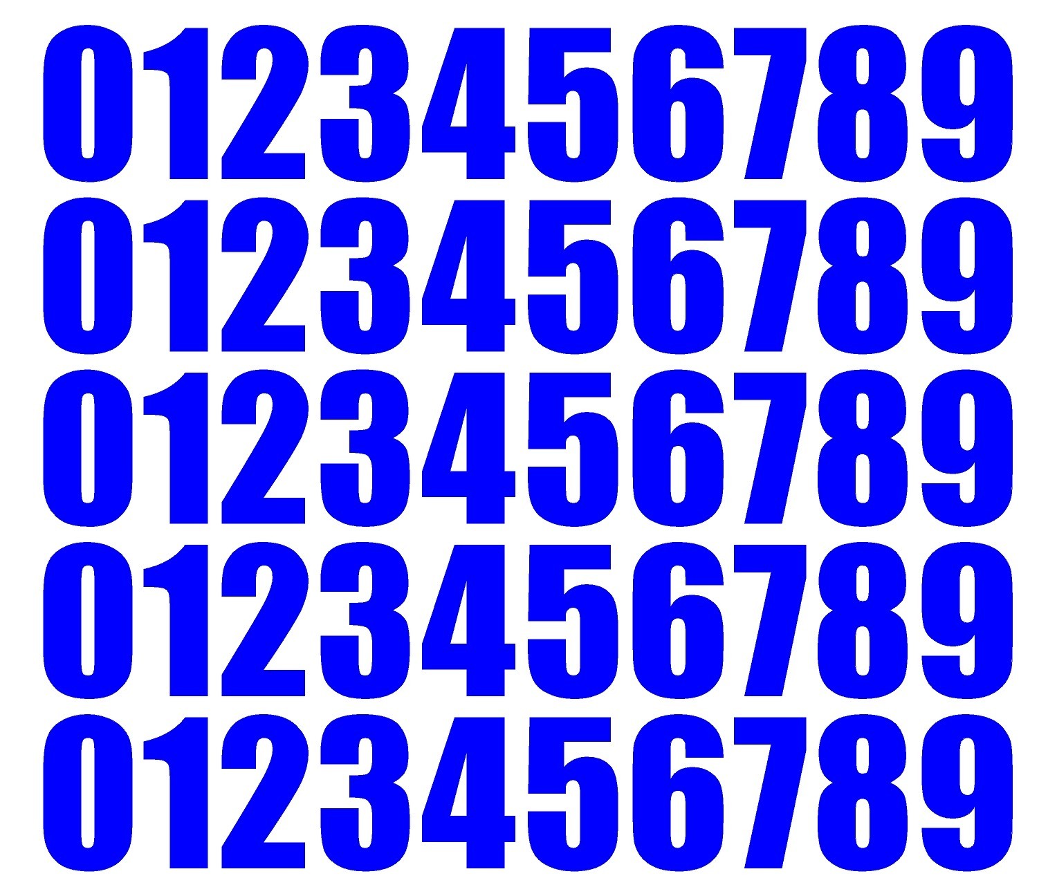 0 1 2 3 Numbers Die Cut Vinyl Decals Waterproof Many Colors and Sizes