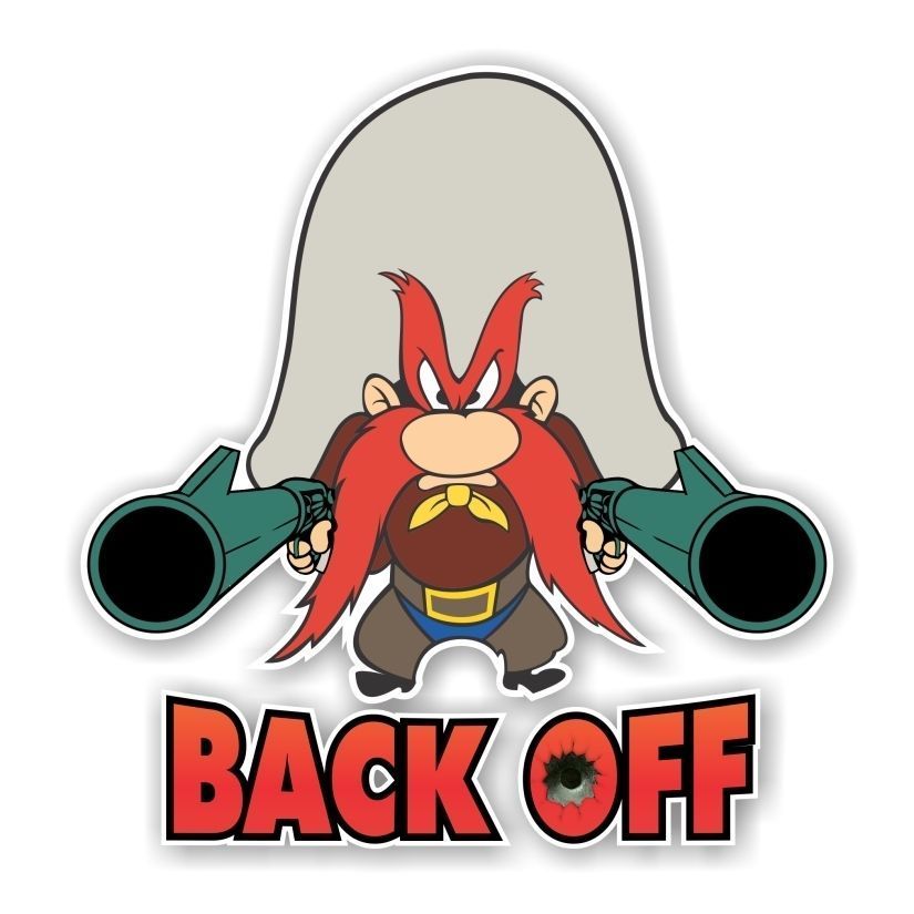 Yosemite Sam "BACK OFF" Decal / Sticker Die cut