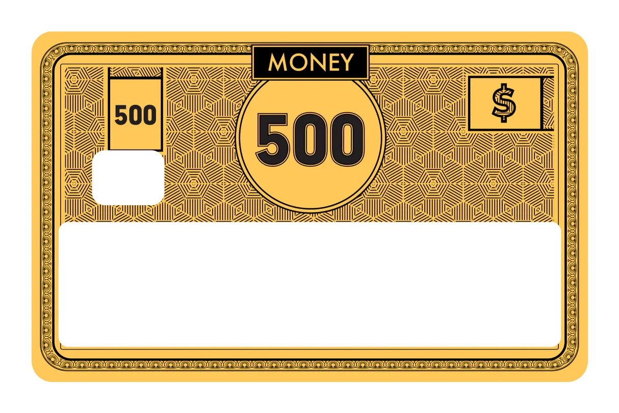 High Denomination Novelty Currency Card Skin 4 Pack Fictional Money Luxury Decal