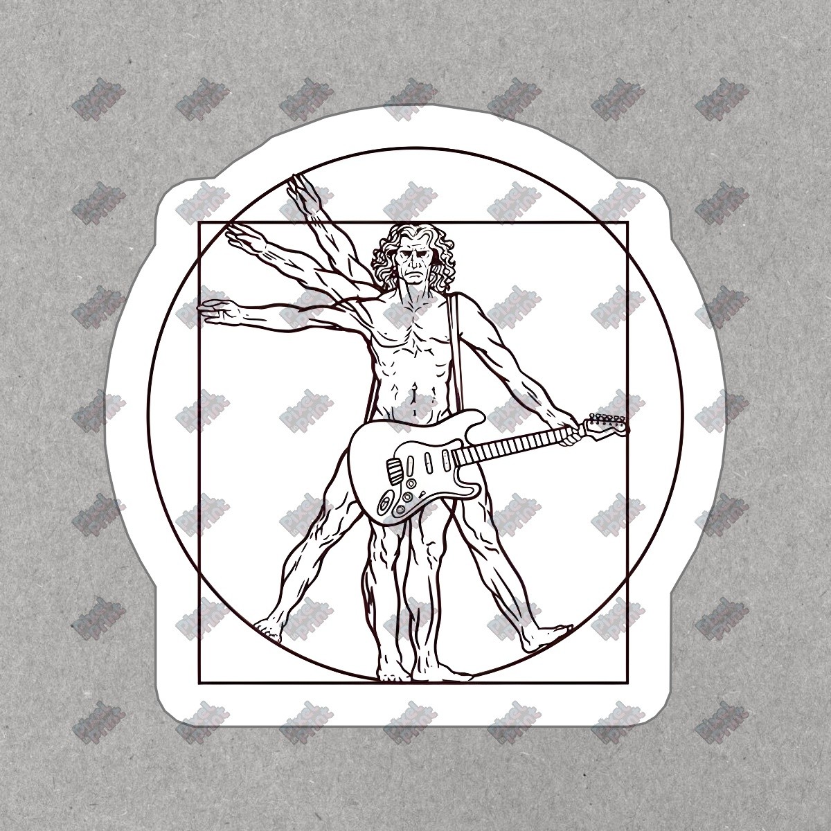 Unique Guitar Player Vinyl Sticker Music Decal for Musicians & Music #745364