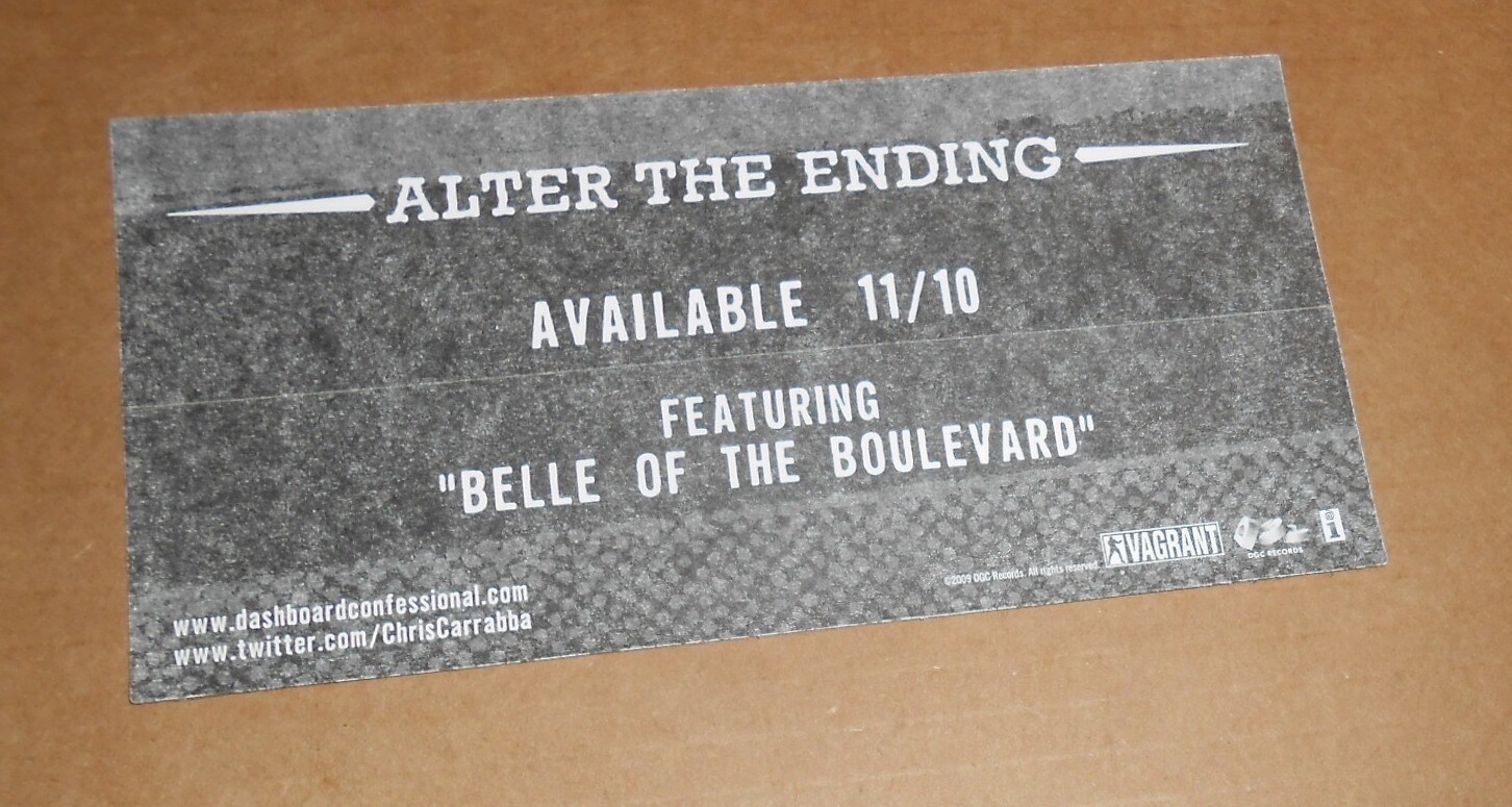 Dashboard Confessional Alter the Ending Sticker 2010 Promo (rectangle) 6×3
