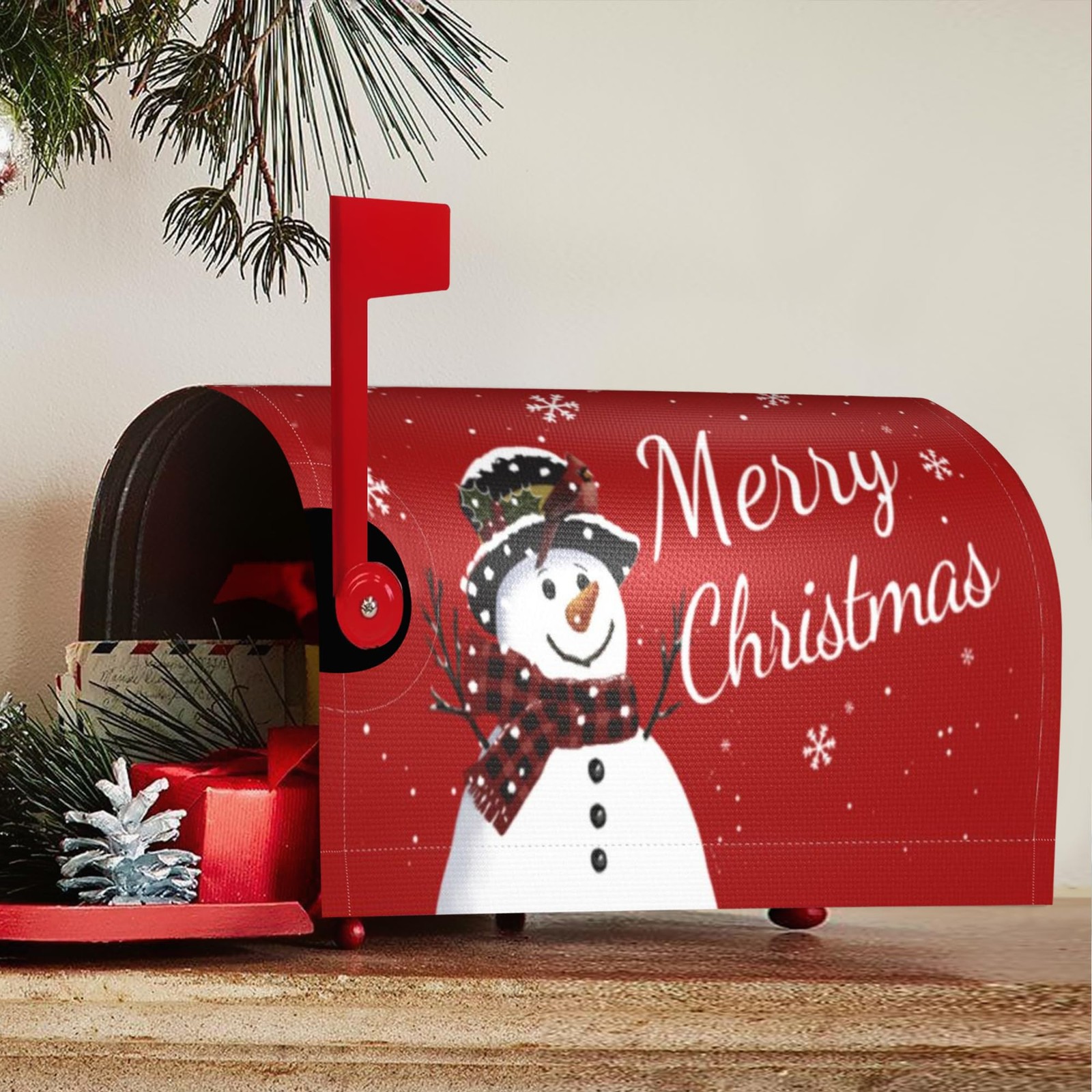 JYKCUL Winter Mailbox Covers Magnetic Standard Size 18 X 21 One Size, Red