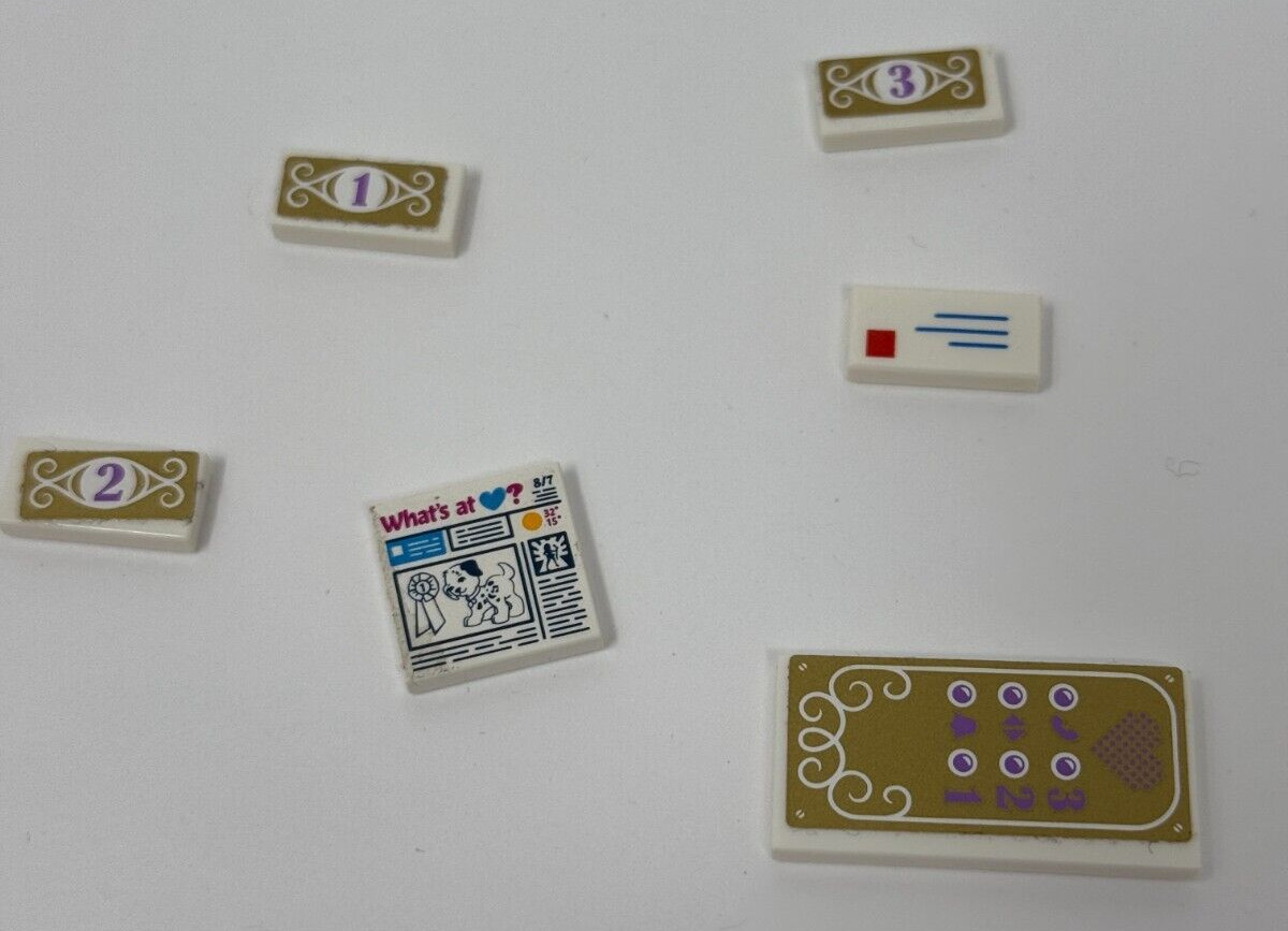 LEGO Friends Stickered TILES Parts/Pieces 2×4, 2×2, 1×2, Round – YOU CHOOSE