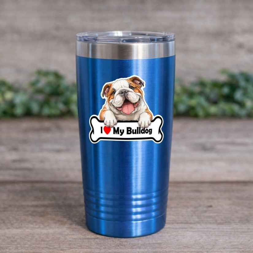 I Love my Bulldog, Sticker, Peel N' Stick, Different Sizes