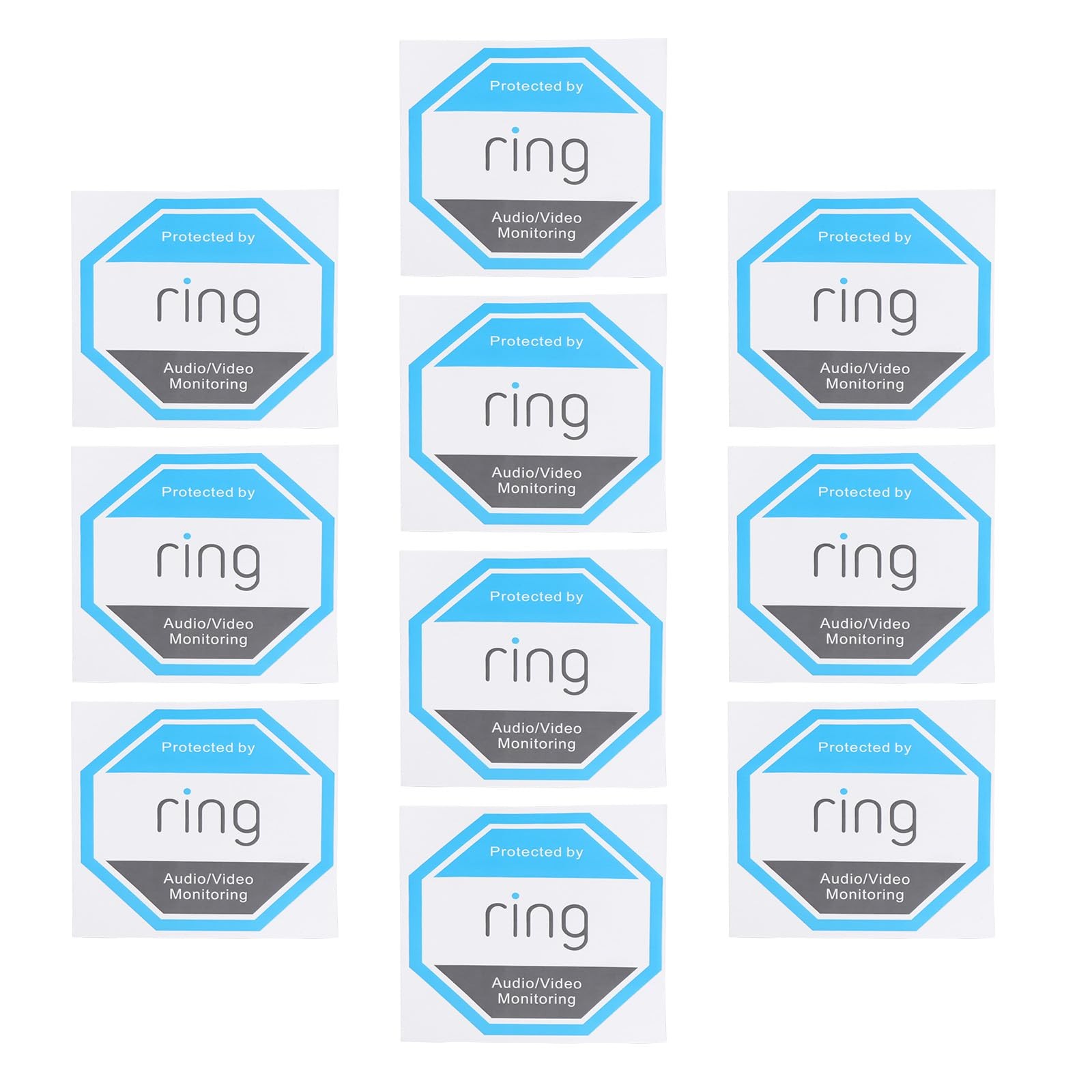 10Pcs CCTV Doorbell Camera Sticker Ring Doorbell Stickers PVC Waterproof Stic…