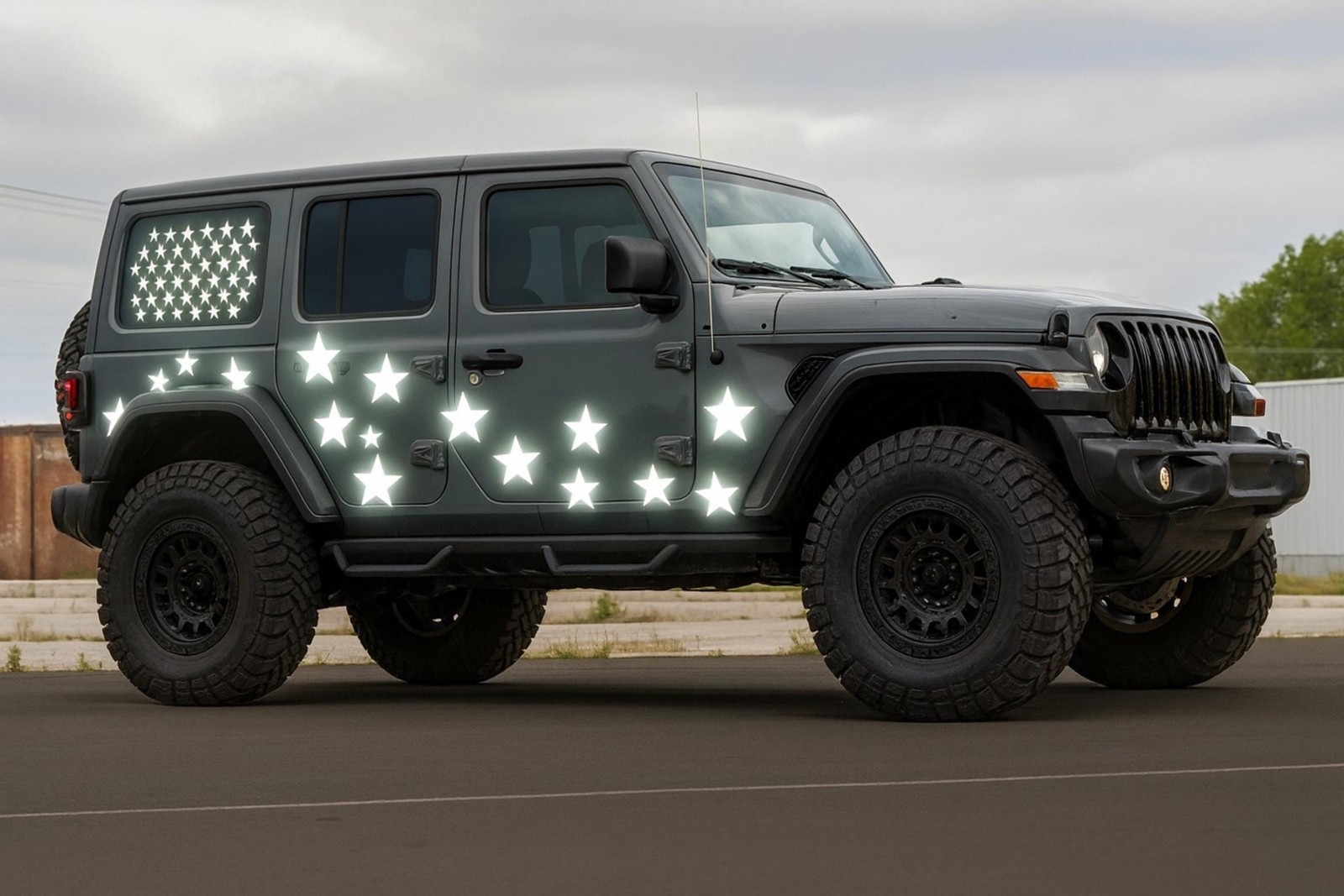 Reflective Stars Decal Set 1”–5” Mixed Size Custom Vinyl Stickers Jeep SUV Cars