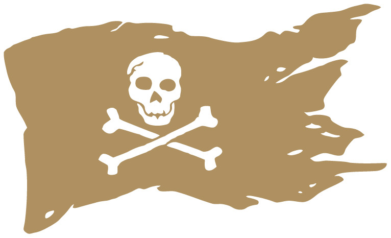 Pirate Flag Skull & Crossbones Die Cut Decal Multiple colors Made In USA