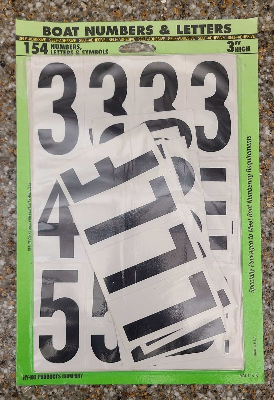 Boat Number And Letters Sticker Kit 3"