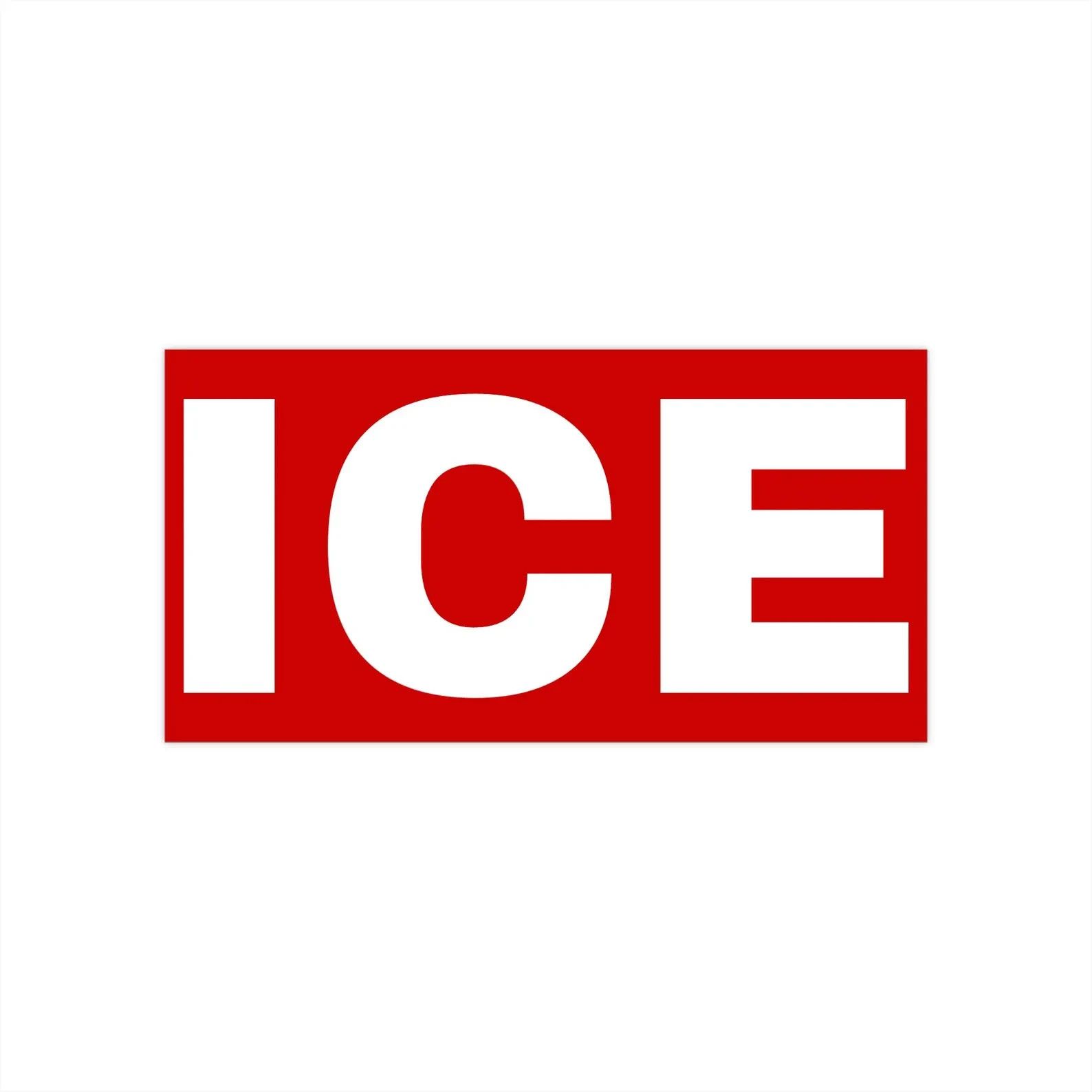 ICE Sticker That Happens to be the Same Shade of Red as a Stop Sign 3.5" x 7"