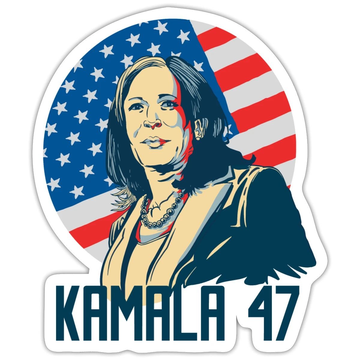 Kamala Harris For President | 47th President Campaign Sticker, max. 4 x 4"