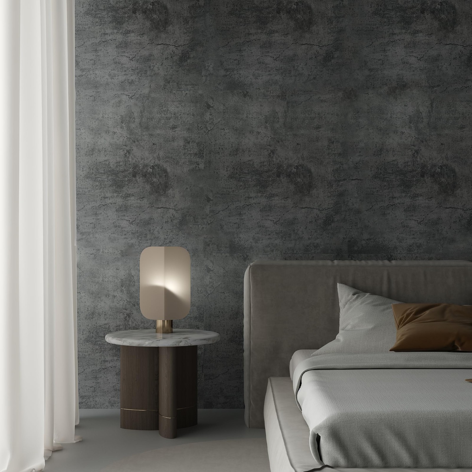 Gray Concrete Contact Paper Matte Thick Textured Grey Cement Wallpaper Peel S…