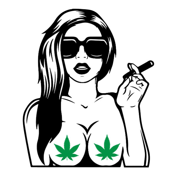 420 Weed Girl Leaf Nips UV Safe Vinyl Sticker High 420 Blaze It Weed Cannabis