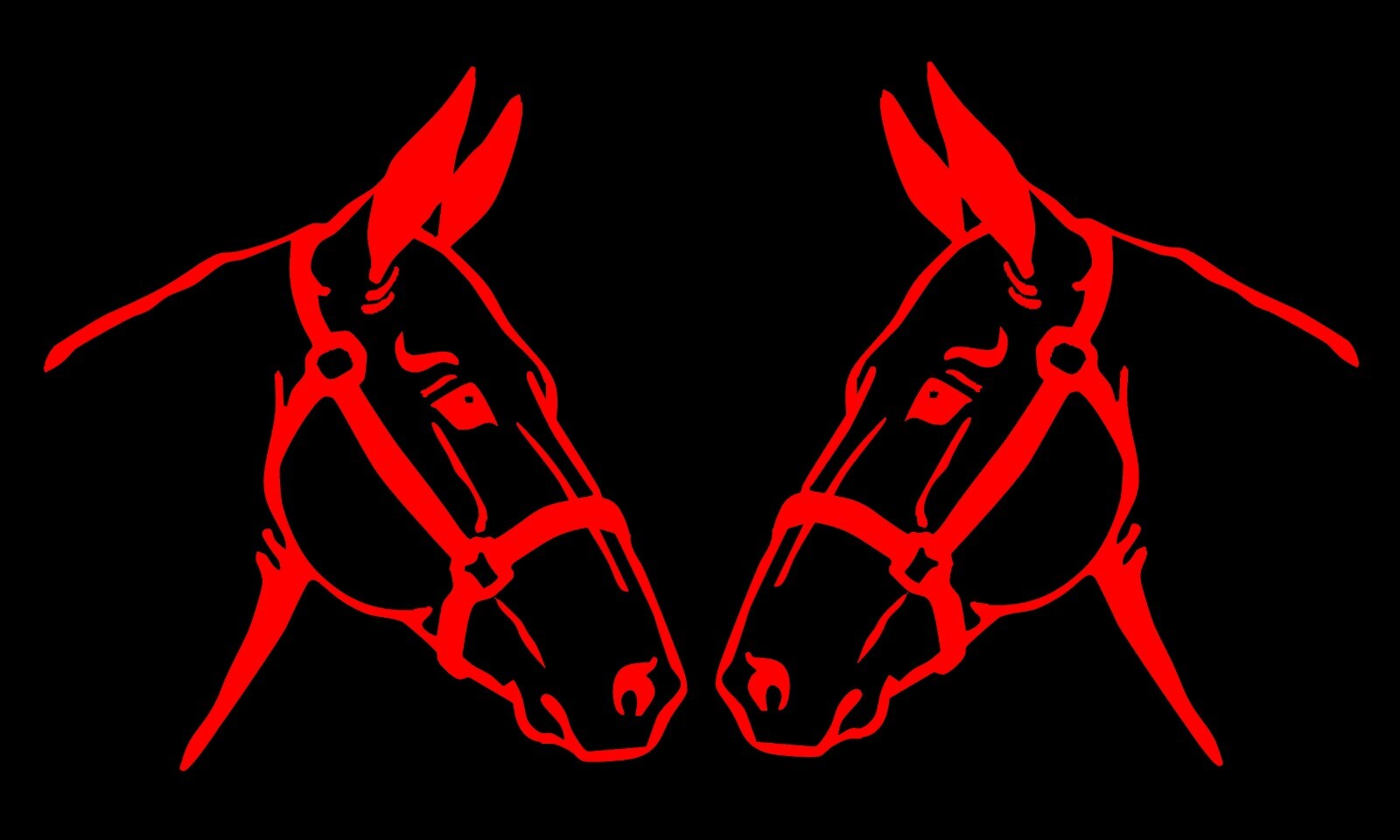 Mule Decals Mirrored Image Set Donkey equestrian horse trailer vinyl car decal
