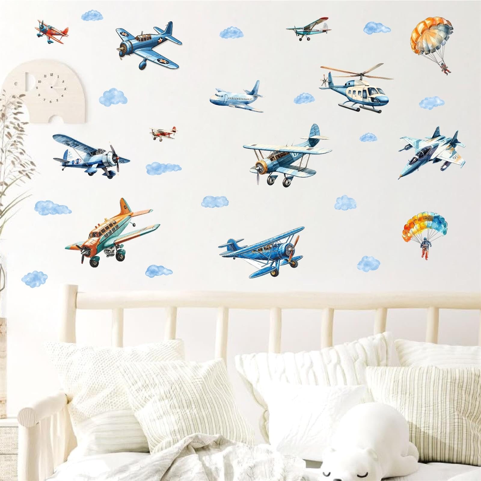 Airplane Wall Stickers Large Airplanes Wall Decals Plane Clouds Decals Aircra…