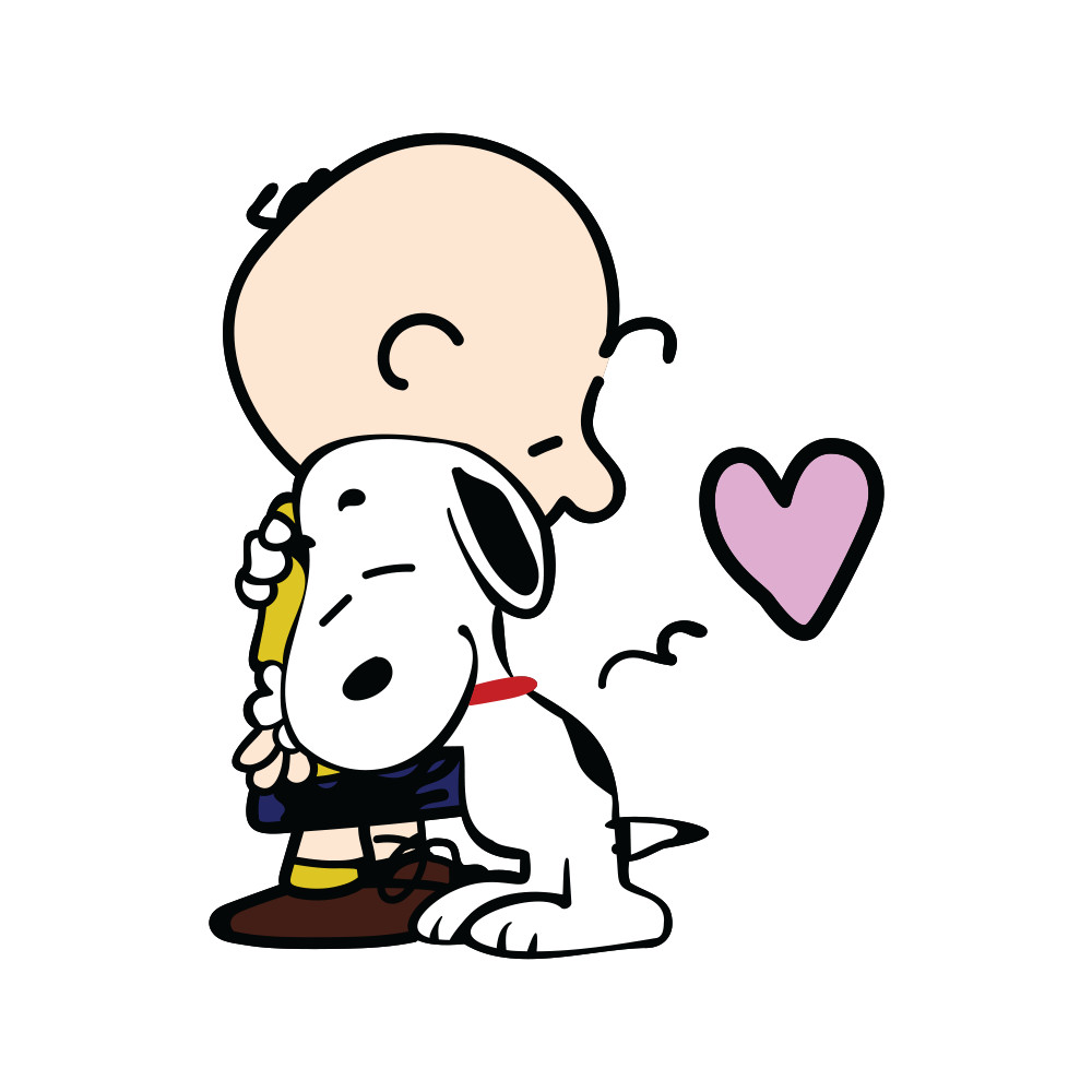 Peanuts Sticker Of Snoopy Hugging Charlie Brown Cute And Aesthetic 3.2" x 4"