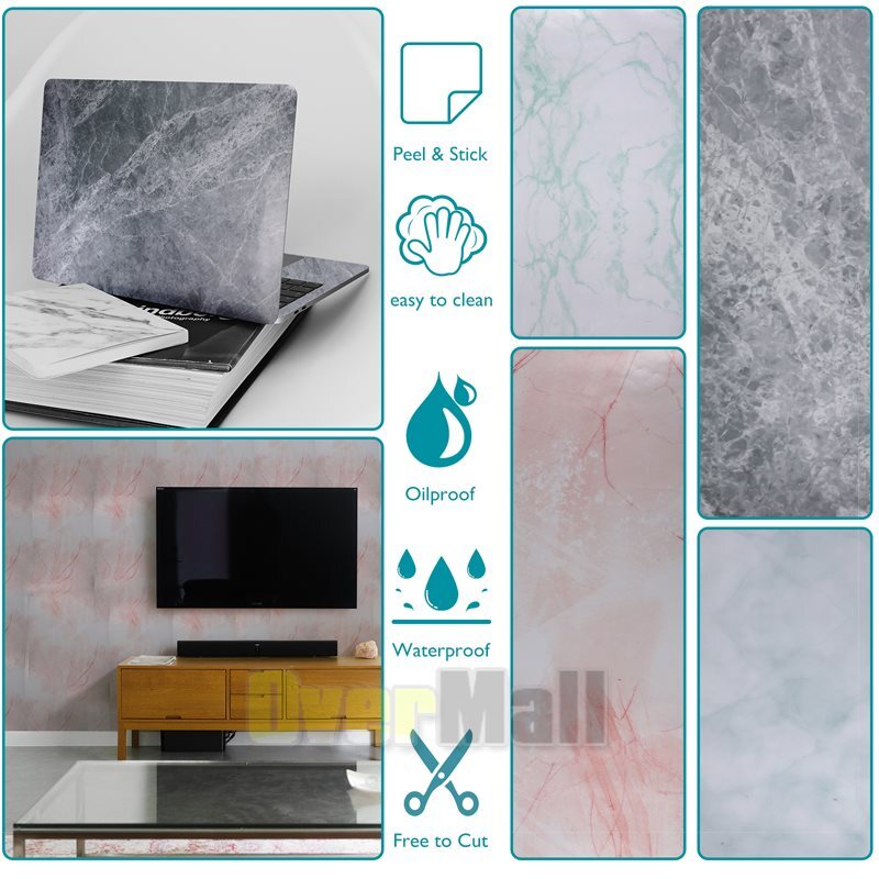 Rollo De Papel Mármol Tapiz Decorativo AutoAdhesivo Marble Contact Paper Granite