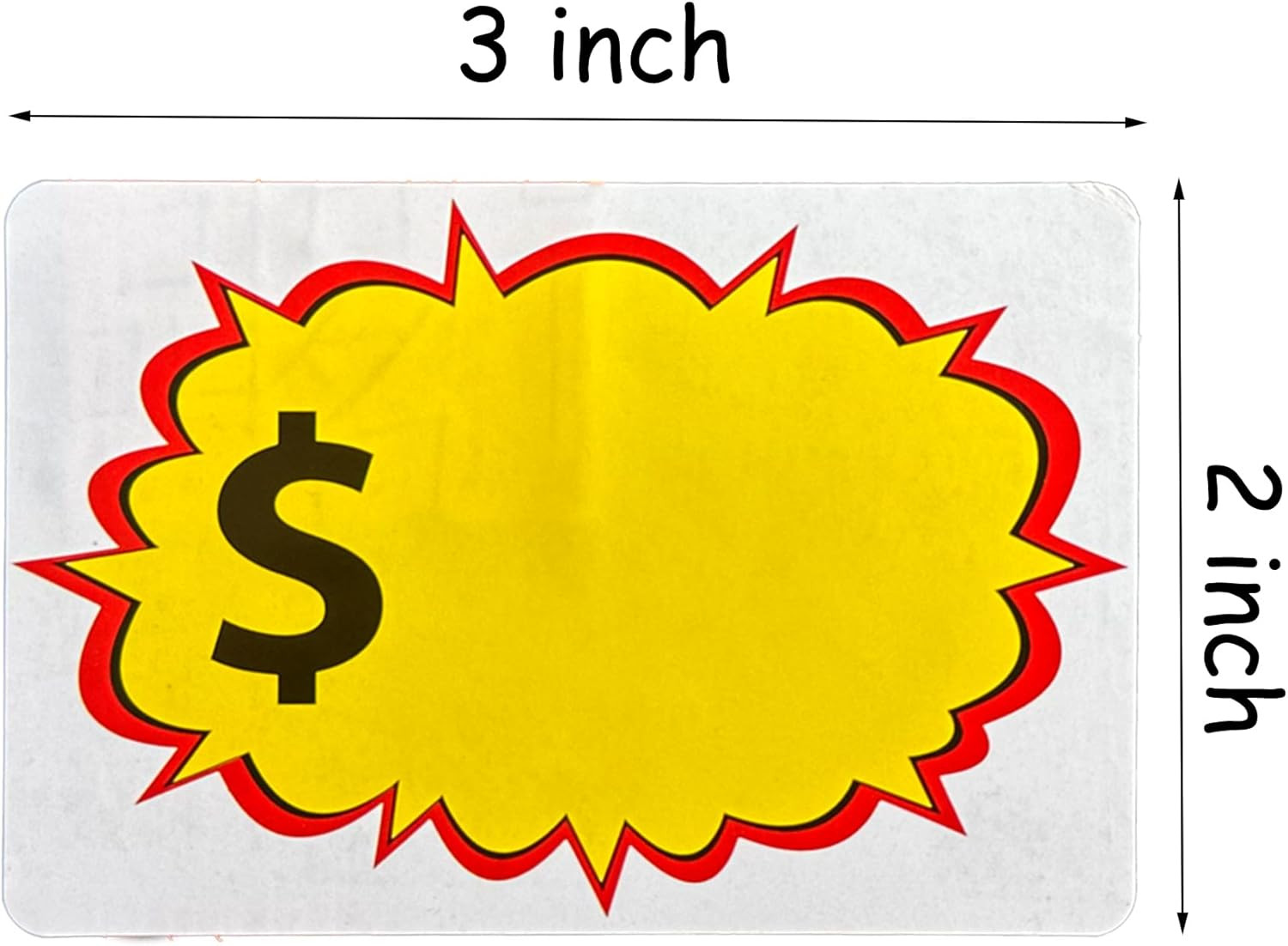 500 Yellow Starburst Price Stickers, Vinyl, Contemporary Style