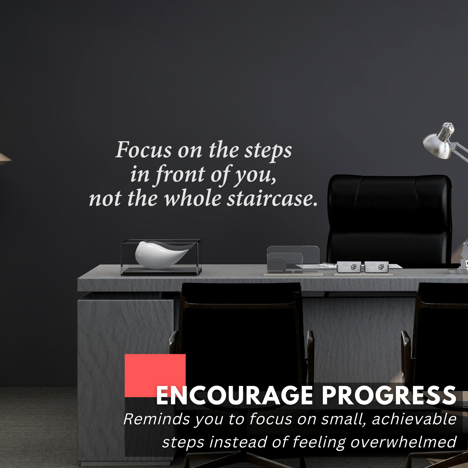 Focus On The Steps Inspirational Motivational Wall Decal Sticker Vinyl Quote