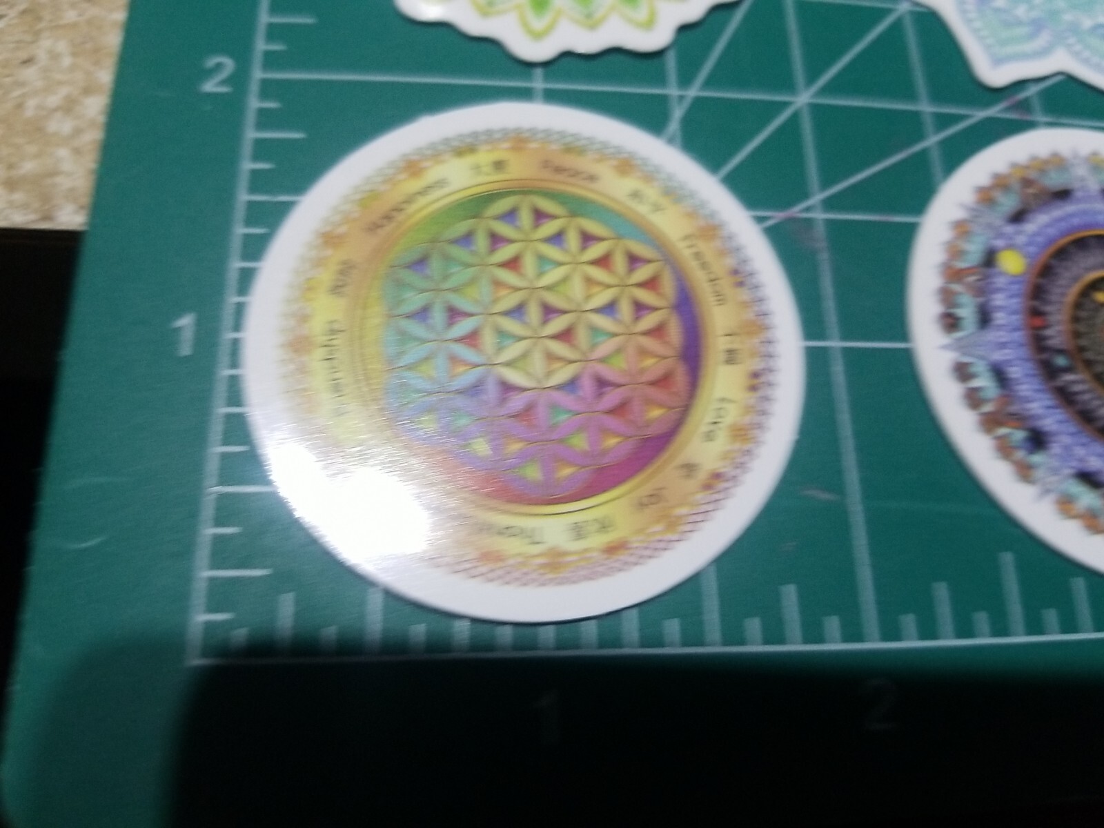 Set Of 6 Mandala Vinyl Decal Stickers Waterproof. 1 3/4" Round. Lot 4
