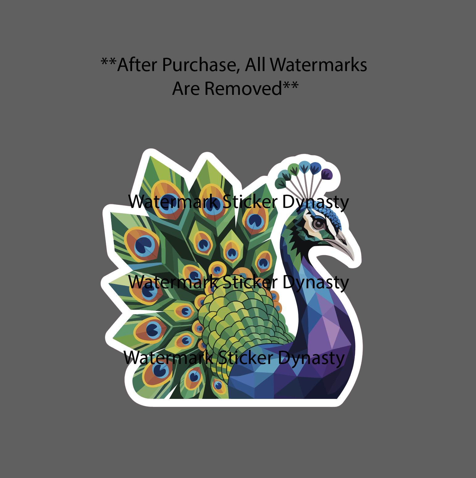 Peacock Sticker Waterproof Decal Bird Geometric Art Animal Farm Wild Gift NEW