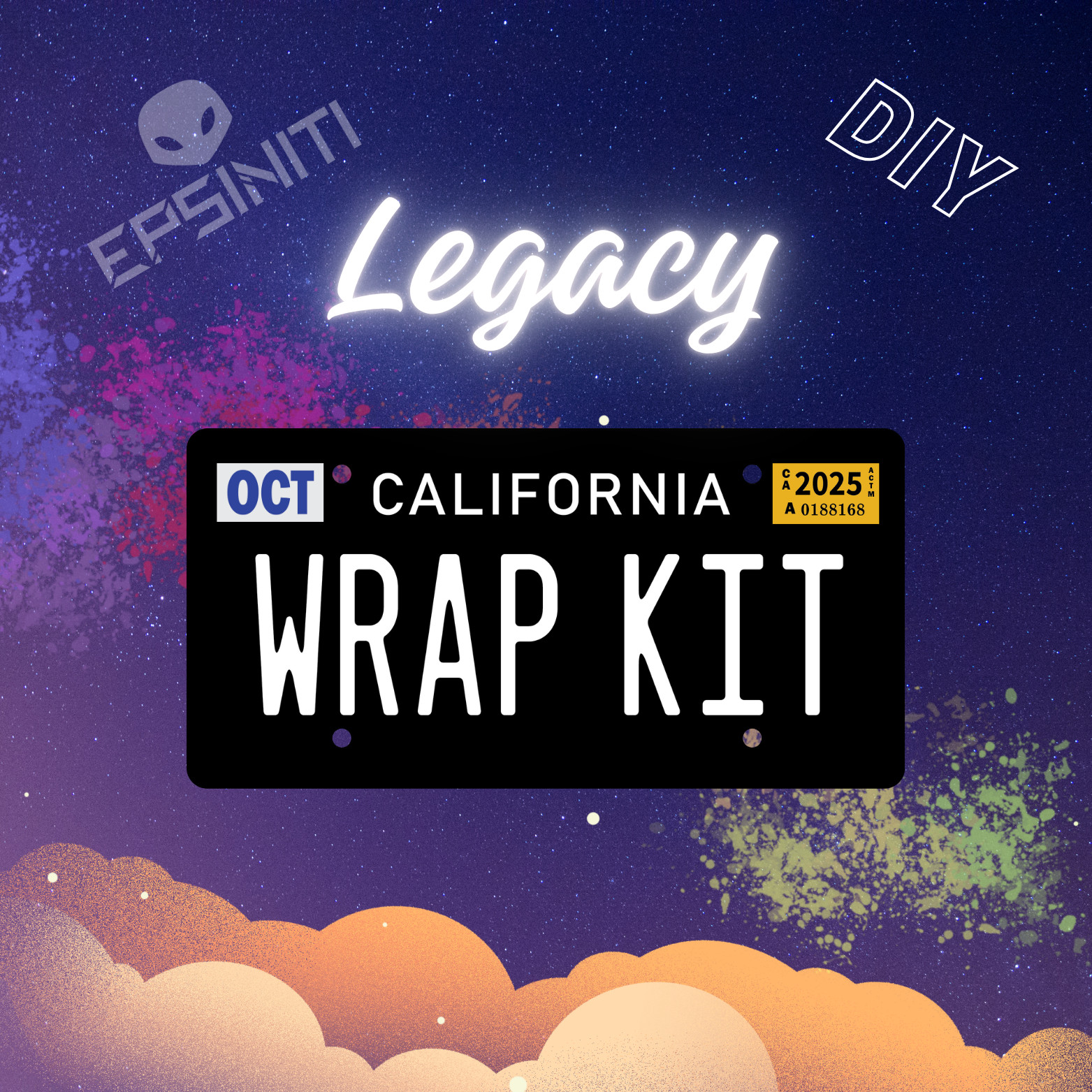 White LEGACY California Plate Wrap DIY Kit