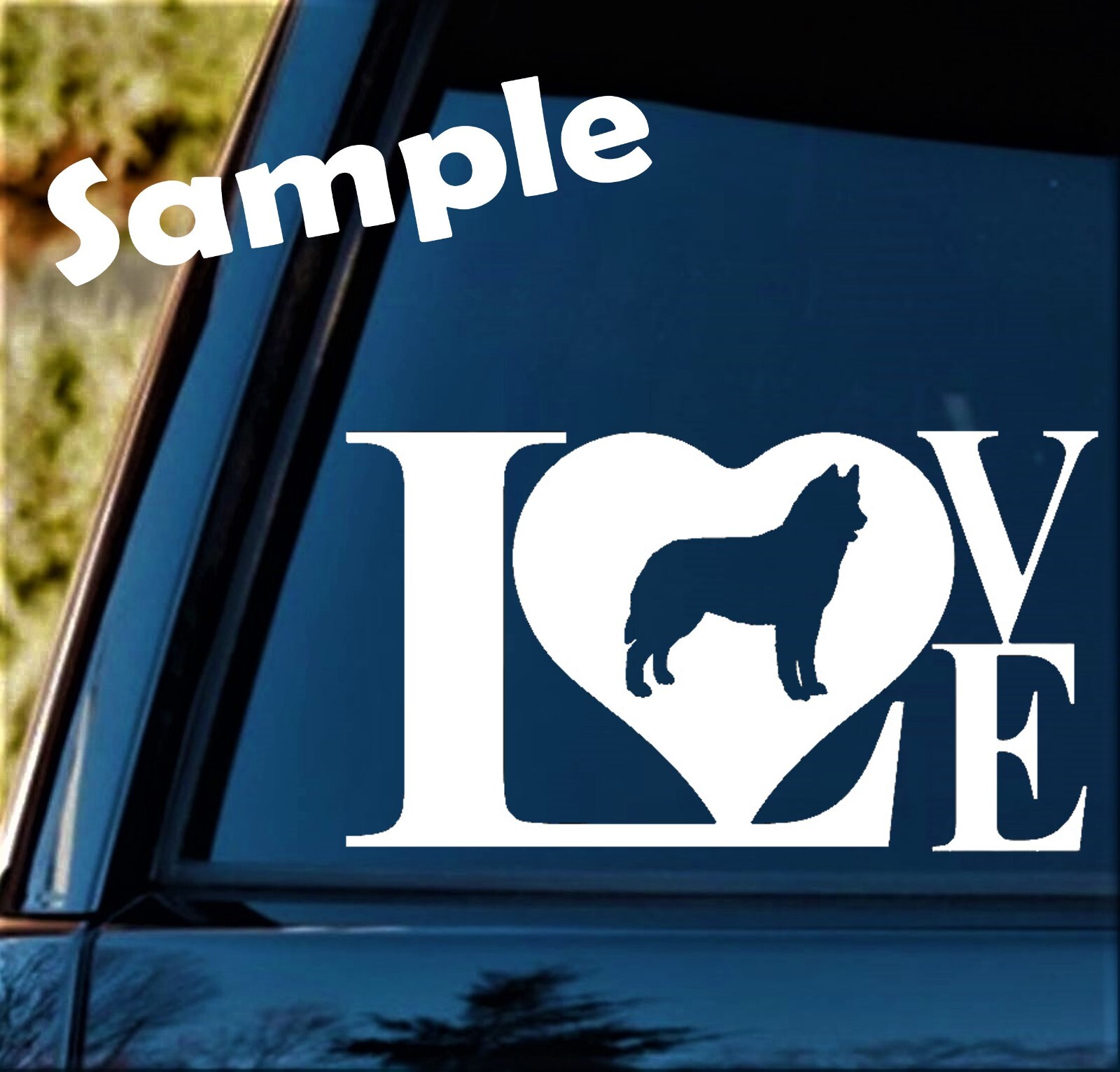 Husky LOVE Dog Decal Sticker Chow Malamute Pet Gift Accessory L1034