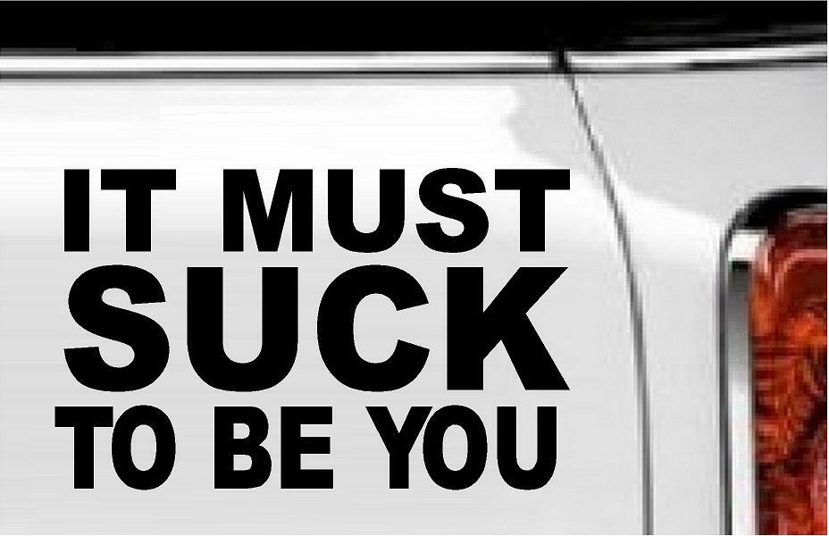 It Must Suck to Be You Vinyl Decal Home Décor 5" x 8"