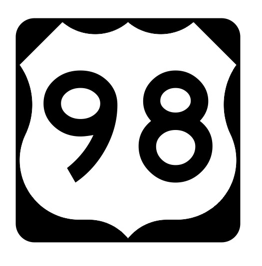 US Route 98 Sticker R1955 Highway Sign Road Sign
