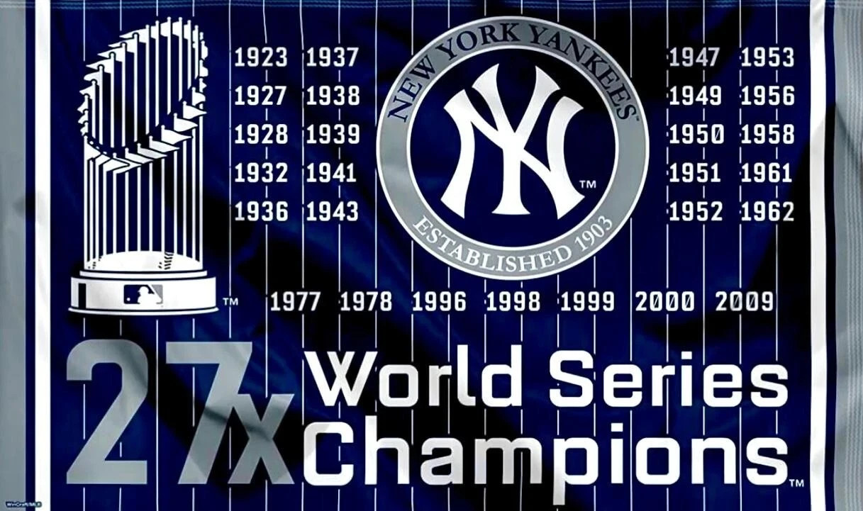 NEW YORK YANKEES 27X World Series Champions Sticker *NEW* Measures 5" x 3"