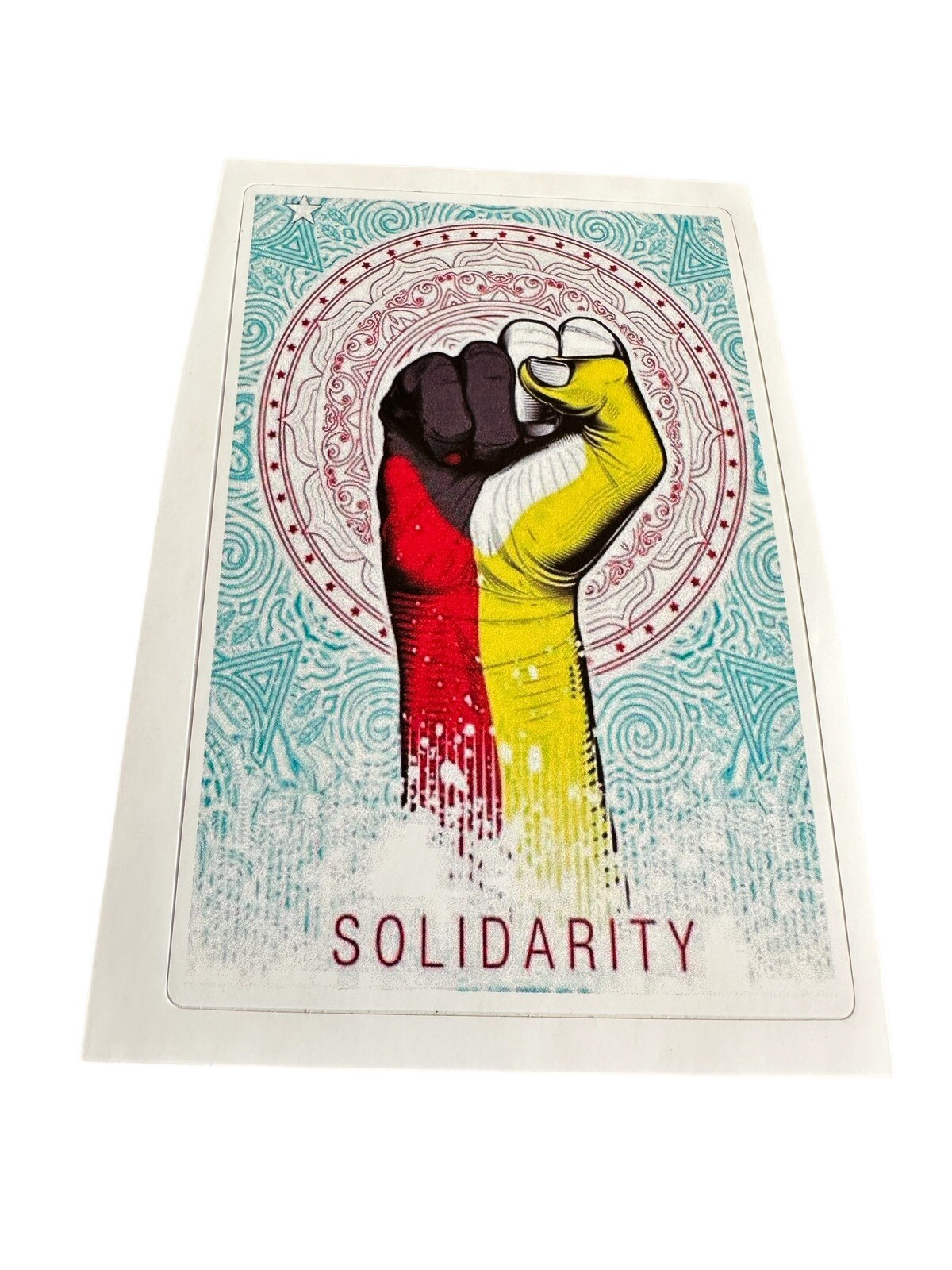Solidarity Sticker Decal Native Made Red Yellow Black Medicine Wheel