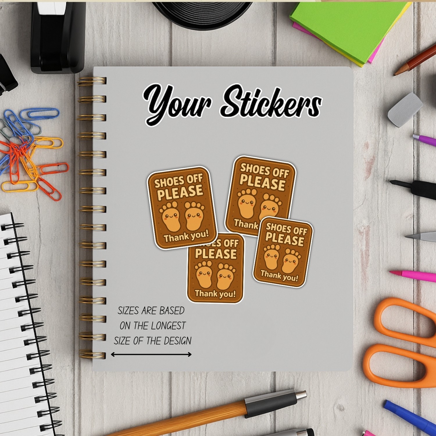 4PCS Shoes Off Please Sign Stickers – Waterproof Vinyl Entryway Decals