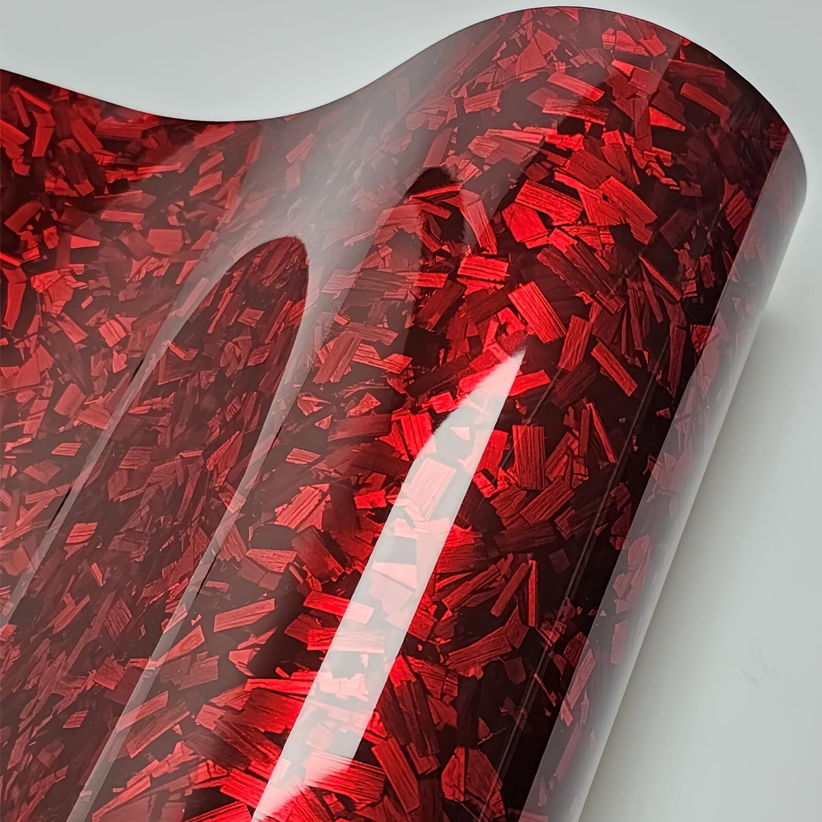 Forged Gloss Carbon Fiber Vinyl Wrap Roll Air Release Sticker Sheet Film for Car