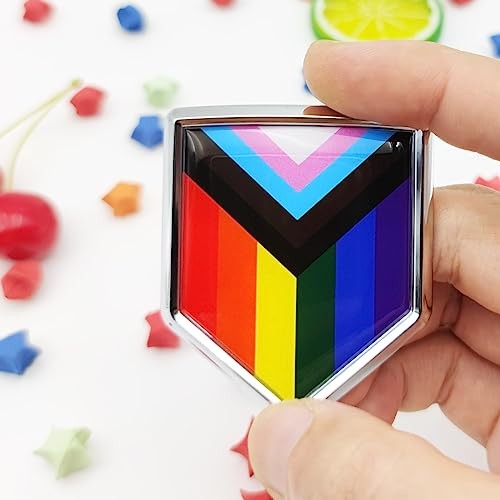 Pride Progress Rainbow Gay Flag Decal Stickers Car Emblem LGBTQ Car