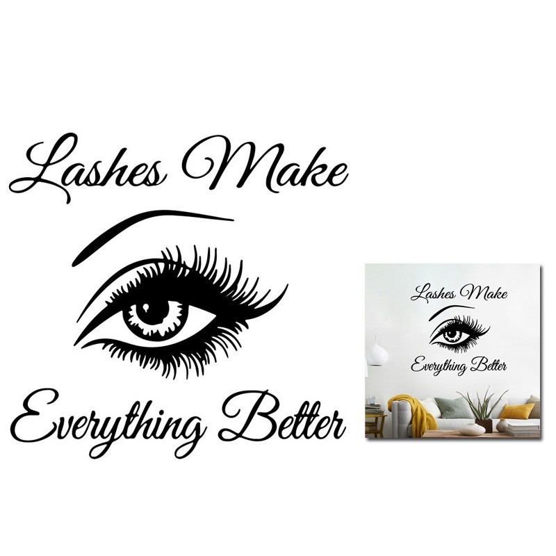 Removable Lashes Eye Quote DIY PVC Wall Sticker Home Decal Mural Room Decor AU