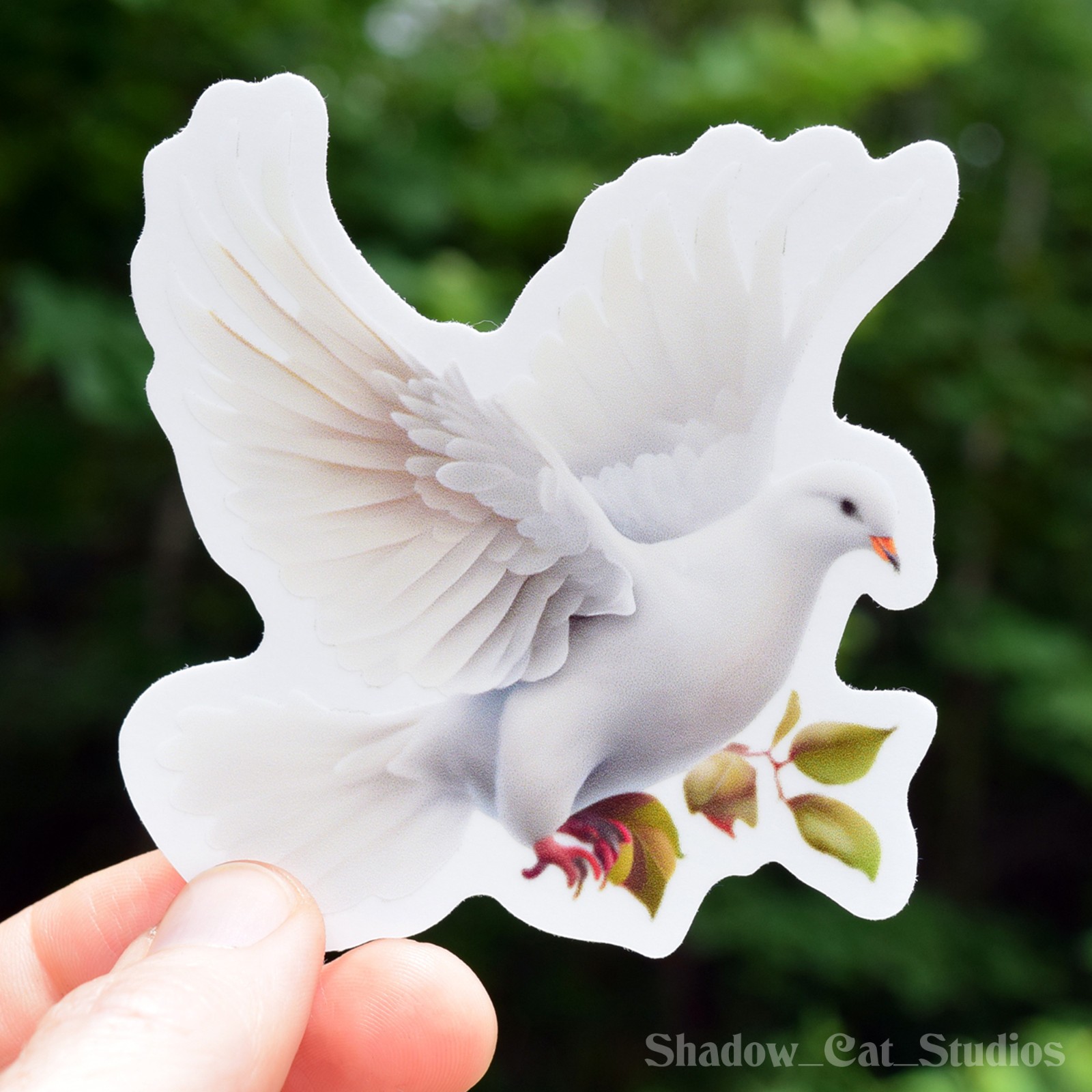 White Dove Die Cut Clear Vinyl Sticker (Facing Right) Premium Quality