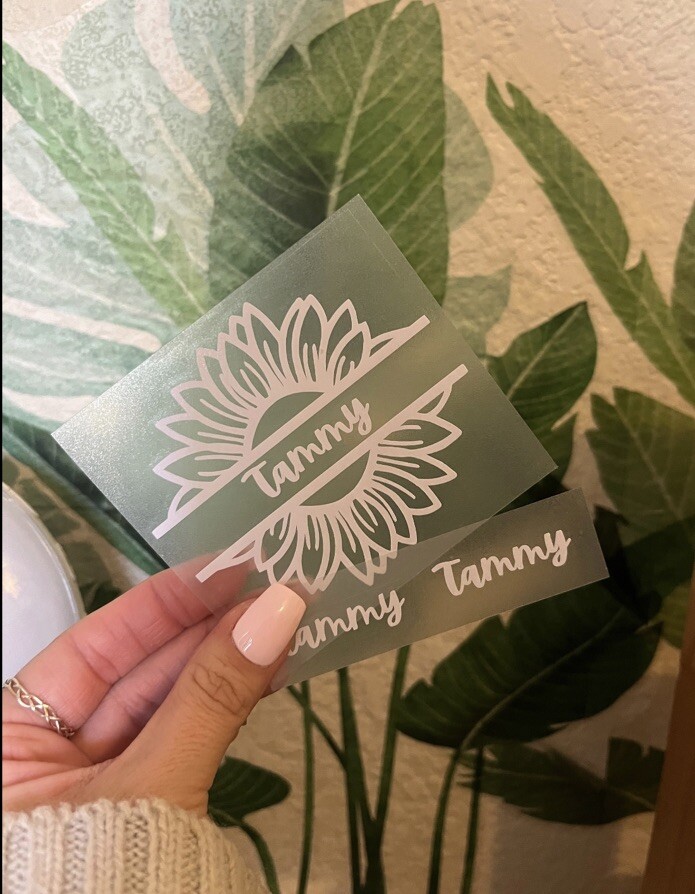 Stanley Tumbler Accessories 40oz 30oz Vinyl Sticker Decal Aesthetic Floral Name