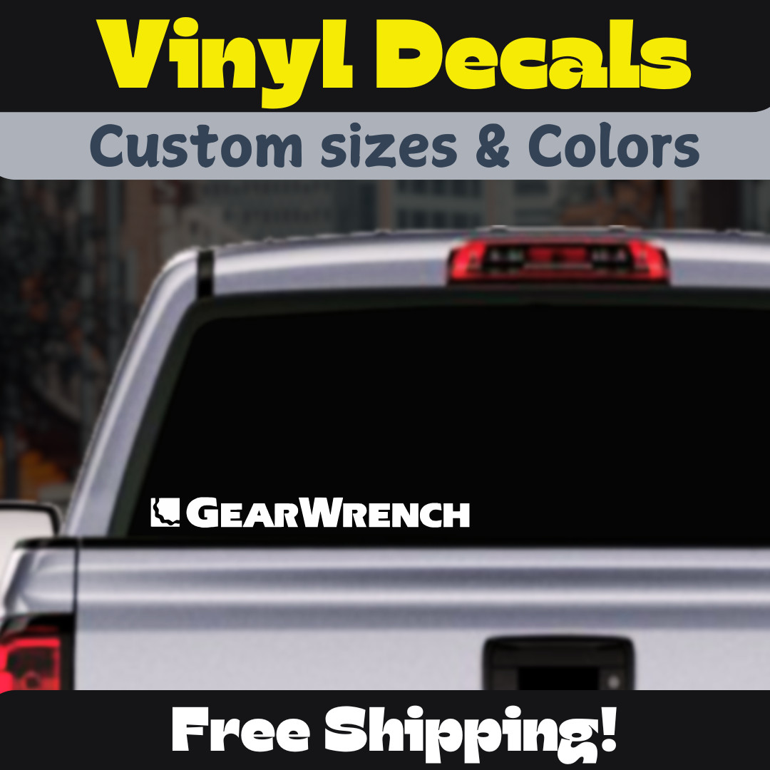 2pk Gearwrench Logo Decal Sticker – Wrench, Drill, Socket, Ratchet, Tool Box