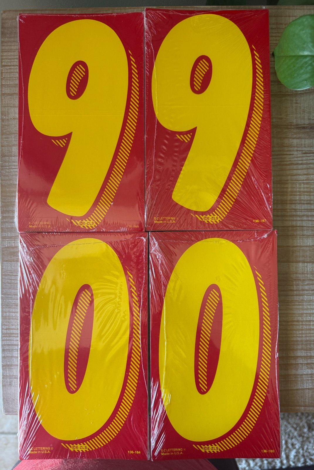 E-Z Lettering Numbers 9 & 0 Windshield Decal Packages Auto Dealer Lot of 4