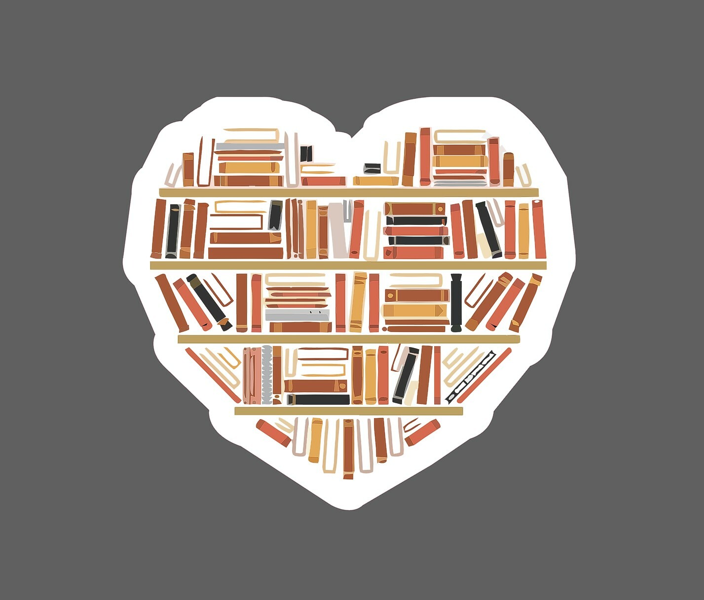 Books Heart Sticker Knowledge Waterproof – Buy Any 4 For $1.75 Each Storewide!
