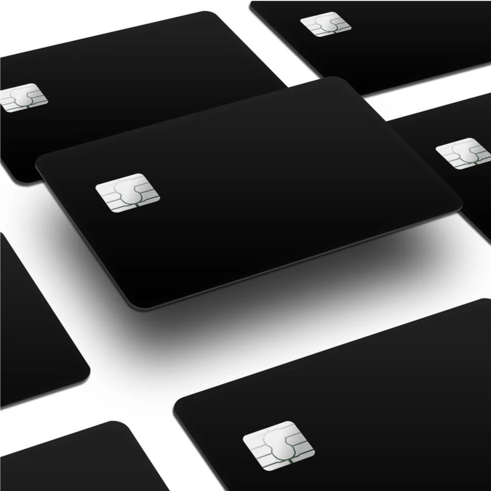 4 Pack Matte Black Credit Card Skin Decal Set Minimalist Stealth 4X Cover