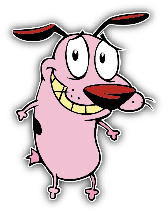 Courage The Cowardly Dog Smile Cartoon Car Bumper Sticker Decal 5"x 4"