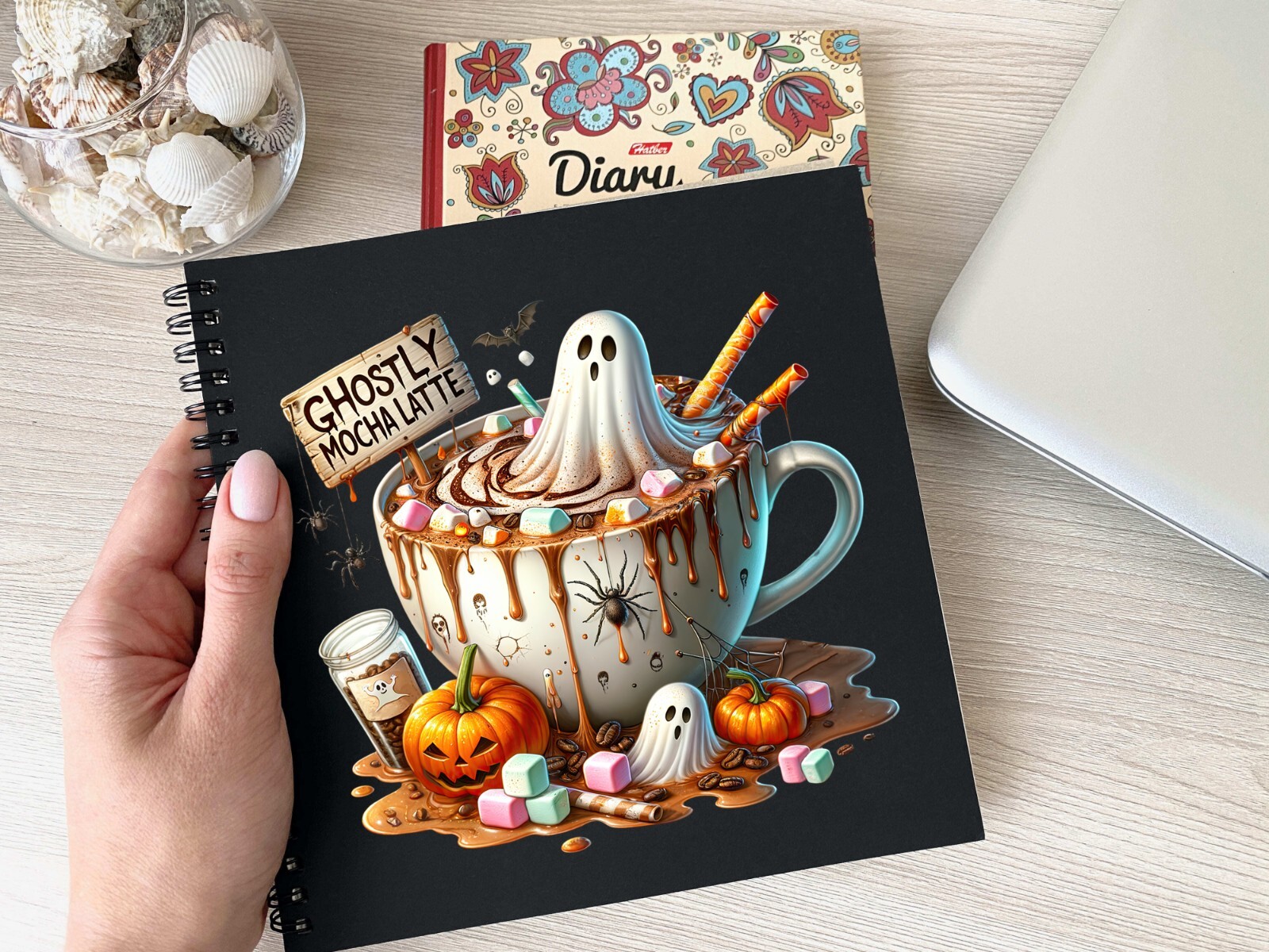 Halloween Ghostly Mocha Latte UV DTF Transparent Sticker / Decal