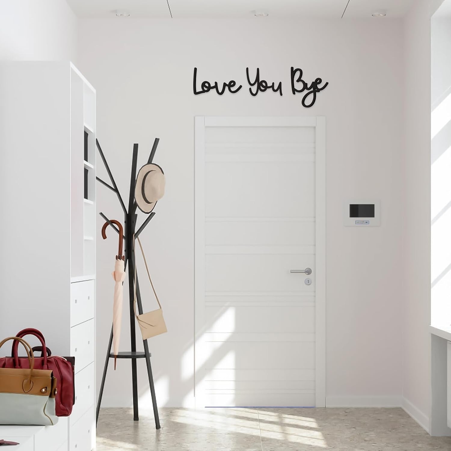 Wall Decor Love You Bye Sign 31.5 inch Wood Heart Wall Art Hallway Entryway D…