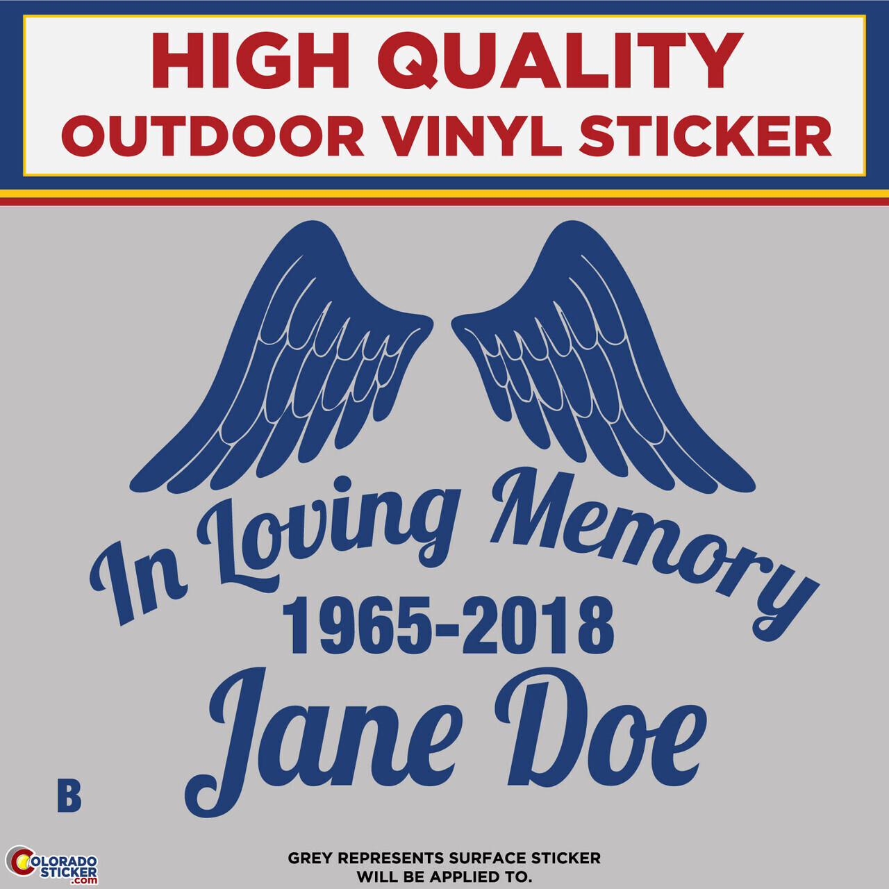 In Loving Memory – B, High Quality Die Cut Vinyl Sticker Decals