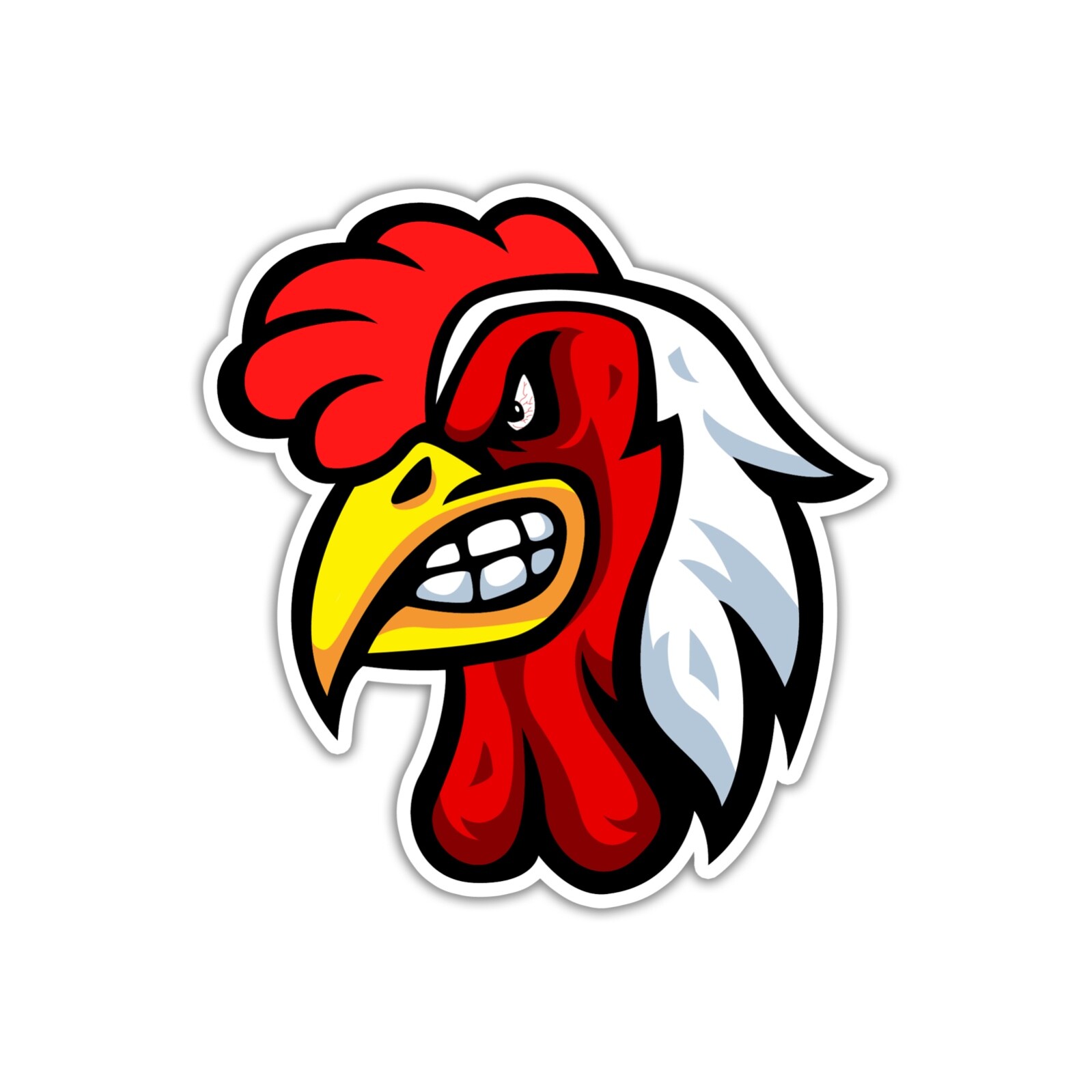 Furious Angry Rooster Sticker Funny Cartoon Car Bumper Window Decal Cock Hen